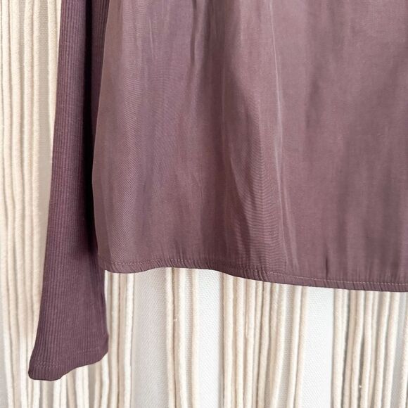 Lola & Sophie Chocolate Brown Mock Turtleneck Top Medium - Picture 3 of 6